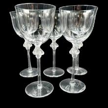 Lot of 5 Lalique Roxane Goblets - NEED MEASUREMENTS