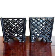 Pair of Antique Cast Iron Planter Pots