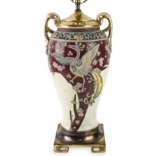 Antique Japanese Nippon Vase as a Lamp