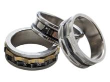 Lot of 3 Men's Stainless Steel Rings