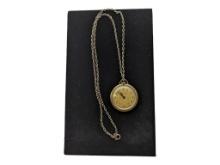 Lucerne Gold tone Necklace Watch