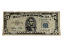 1953 $5 Bill - Blue Seal