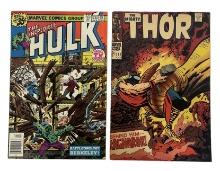 Lot of 2 | Rare Vintage Marvelâ€™s Hulk and Thor Comic Books