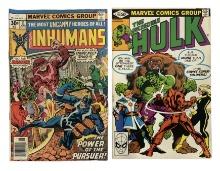 Lot of 2 | Rare Vintage Marvelâ€™s Hulk and Inhumans Comic Books