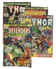 Lot of 4 | Rare Vintage Marvelâ€™s Thor and The Defenders Comic Books