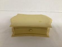 Ivory Du Barry Pyralin Bakelite Hinged Lid Jewelry Box