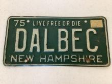 1975 New Hampshire Live Free or Die License Plate