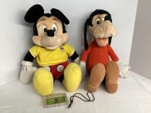 Interactive Mickey and Goofy Dolls with Cassette