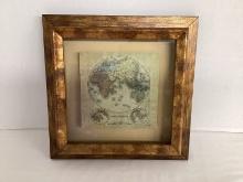 Eastern Hemisphere Print in Shadowbox Frame