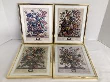 Four Framed Floral of the Month Prints