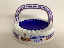 Vintage Schinkenhager German Gin Porcelain Ashtray with Handle