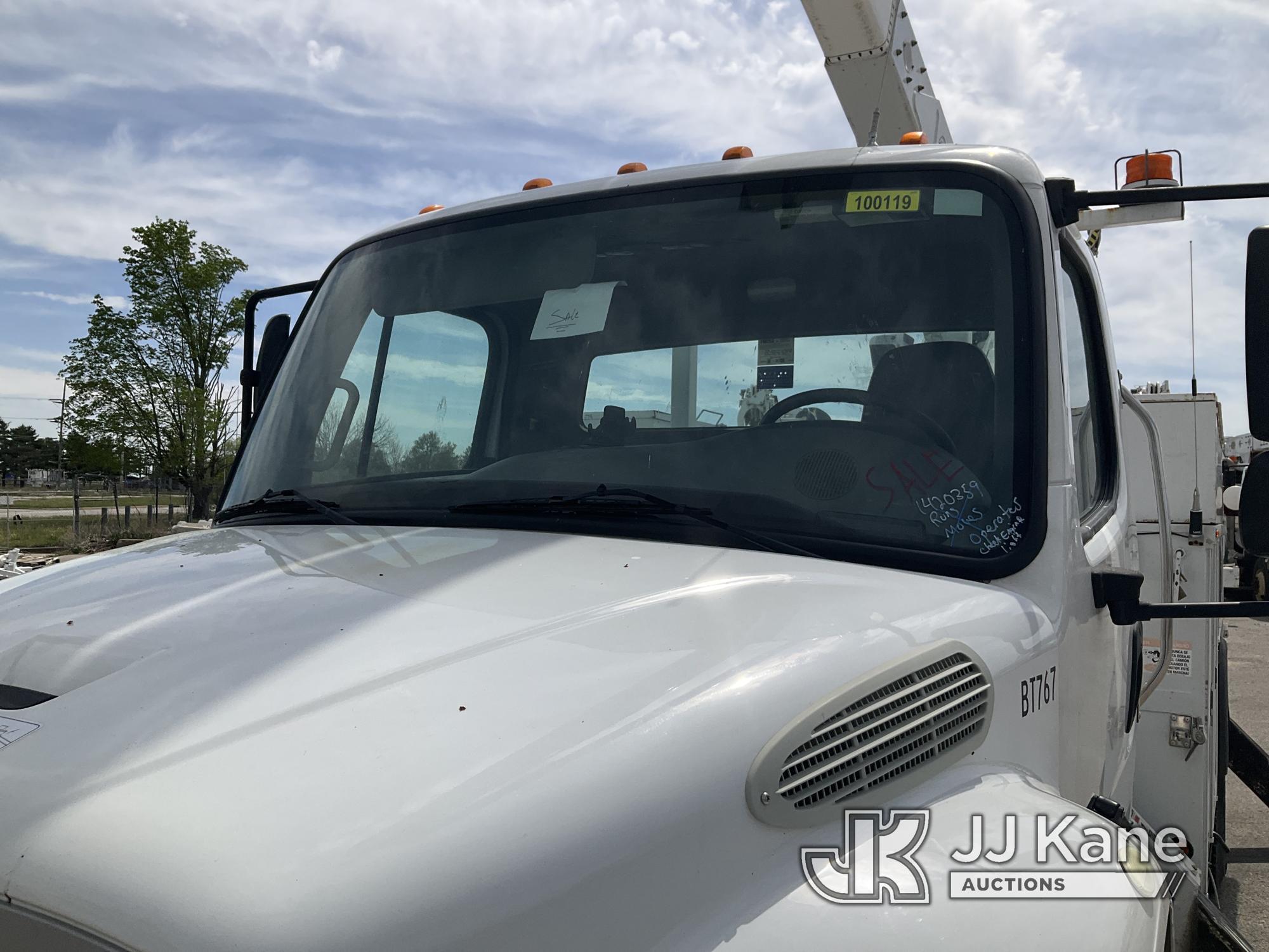 (Kansas City, MO) Altec AA55-MH, Over-Center Material Handling Bucket Truck rear mounted on 2014 Fre