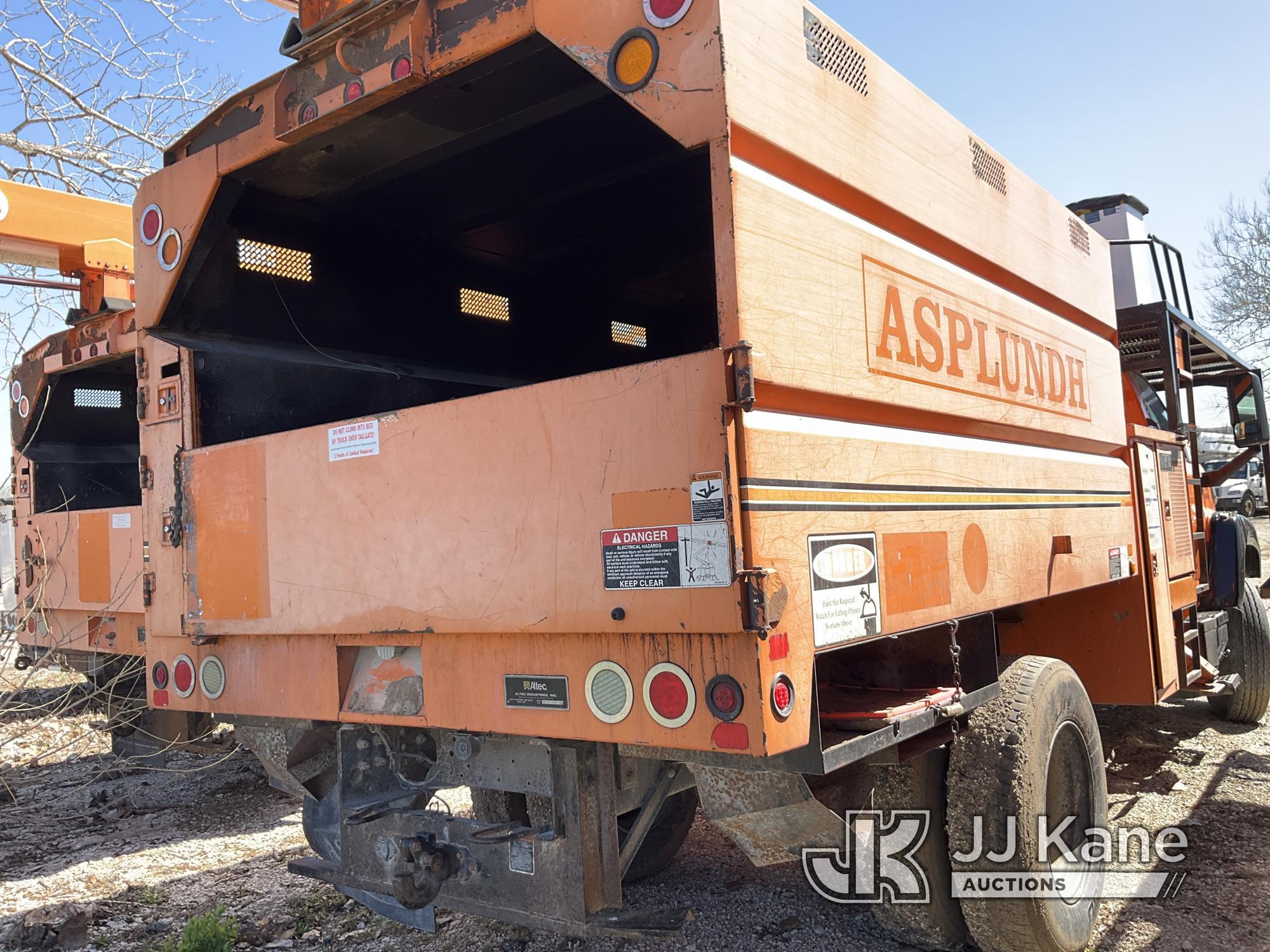 (Kansas City, MO) Altec LRV55, Over-Center Bucket Truck mounted behind cab on 2008 GMC C7500 Chipper