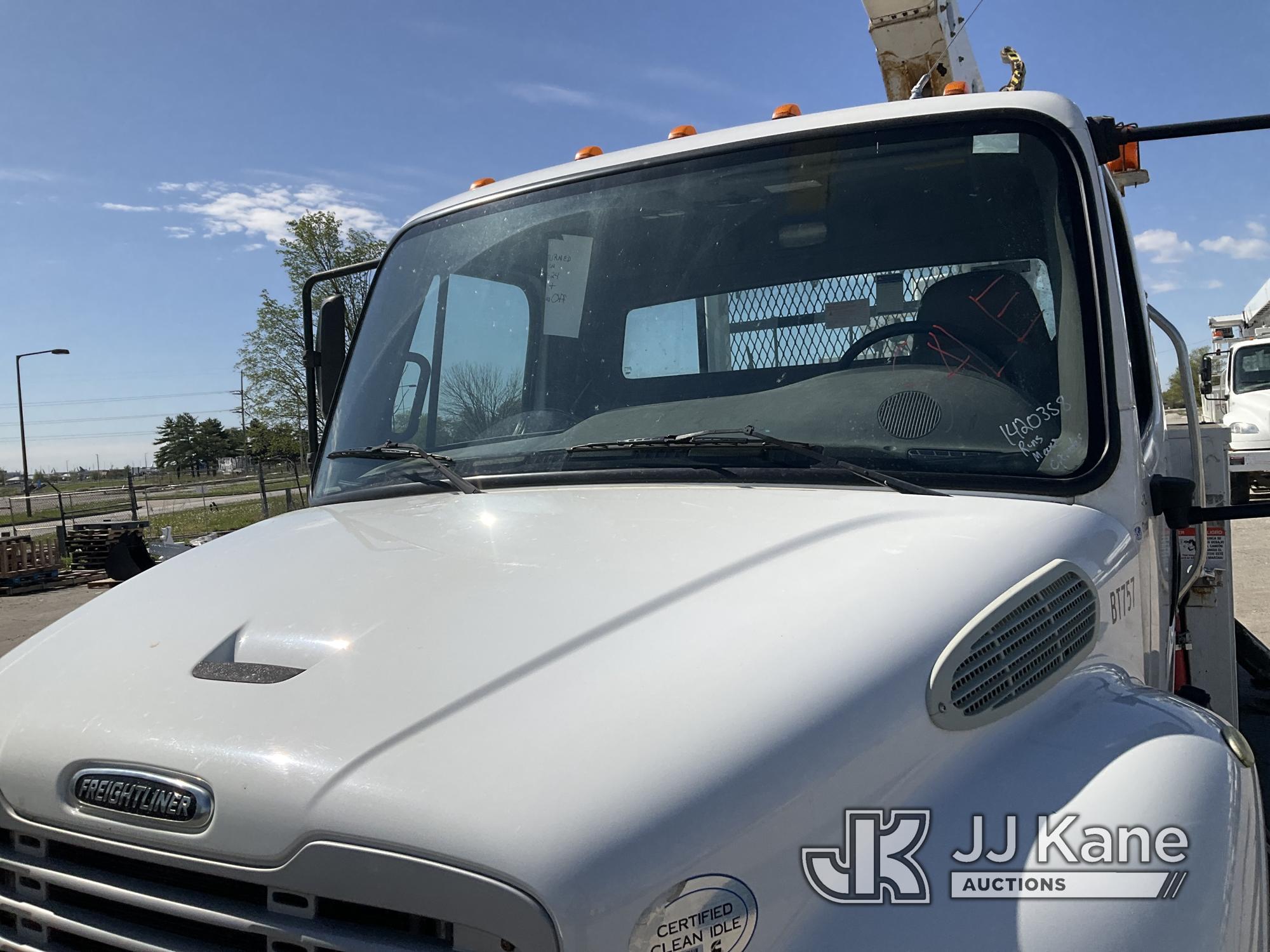 (Kansas City, MO) Altec AA55-MH, Material Handling Bucket Truck rear mounted on 2014 Freightliner M2