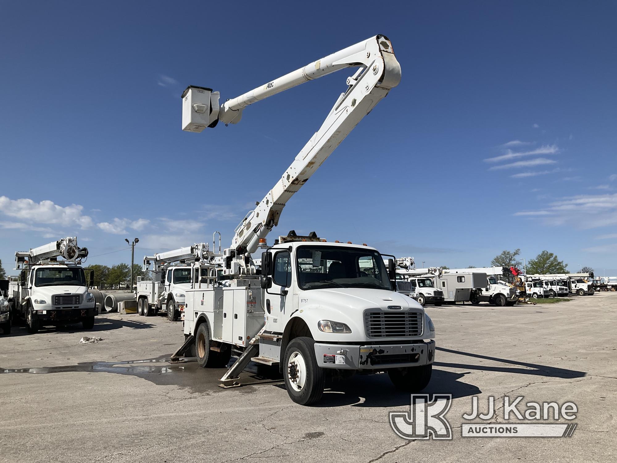 (Kansas City, MO) Altec AA55-MH, Material Handling Bucket Truck rear mounted on 2014 Freightliner M2