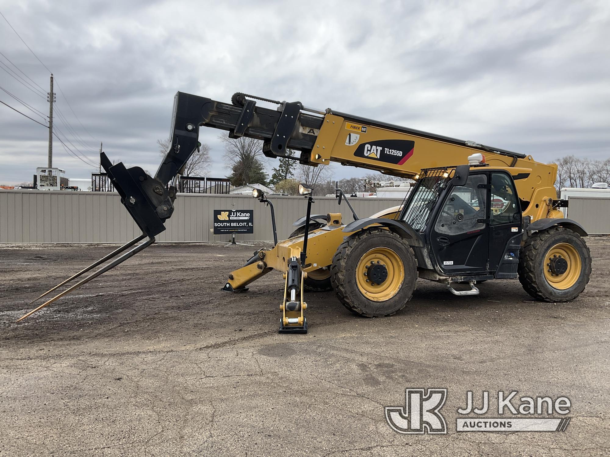 (South Beloit, IL) 2017 Caterpillar TL1255 Rough Terrain Telescopic Boom Forklift Runs, Moves, Opera