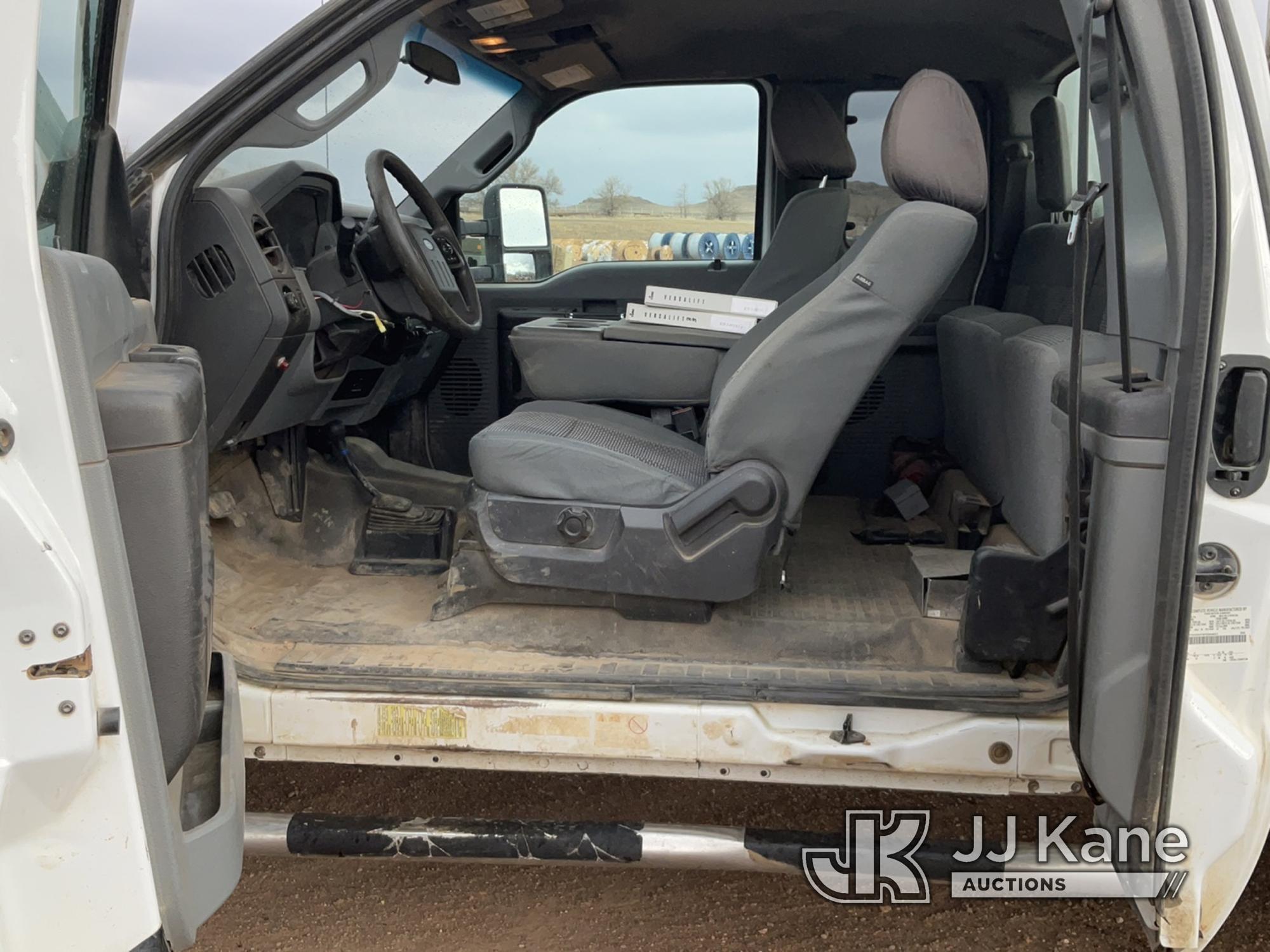 (Watford City, ND) Versalift VST-40I, Material Handling Bucket Truck mounted behind cab on 2015 Ford