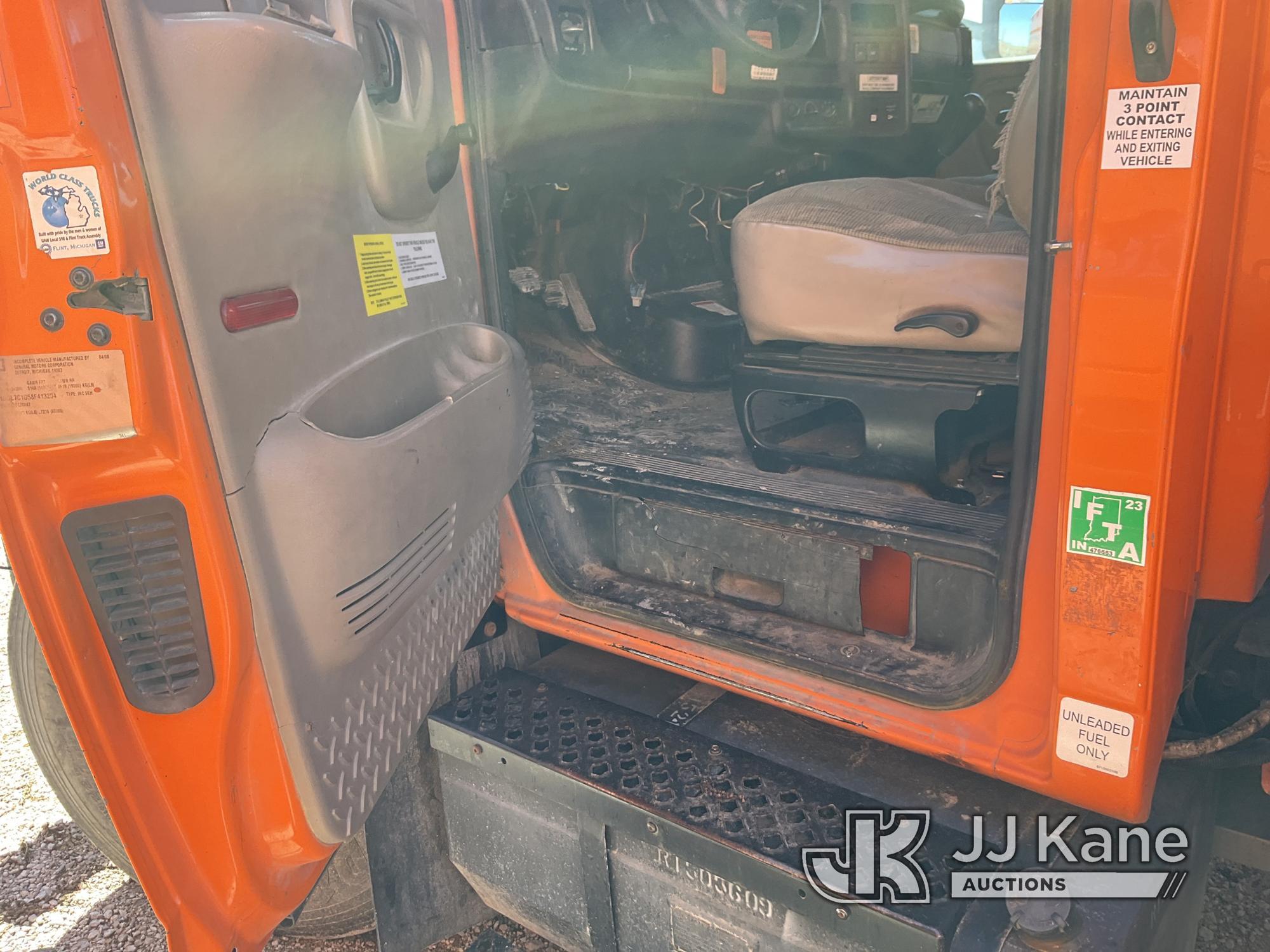 (Kansas City, MO) Altec LRV55, Over-Center Bucket Truck mounted behind cab on 2008 GMC C7500 Chipper