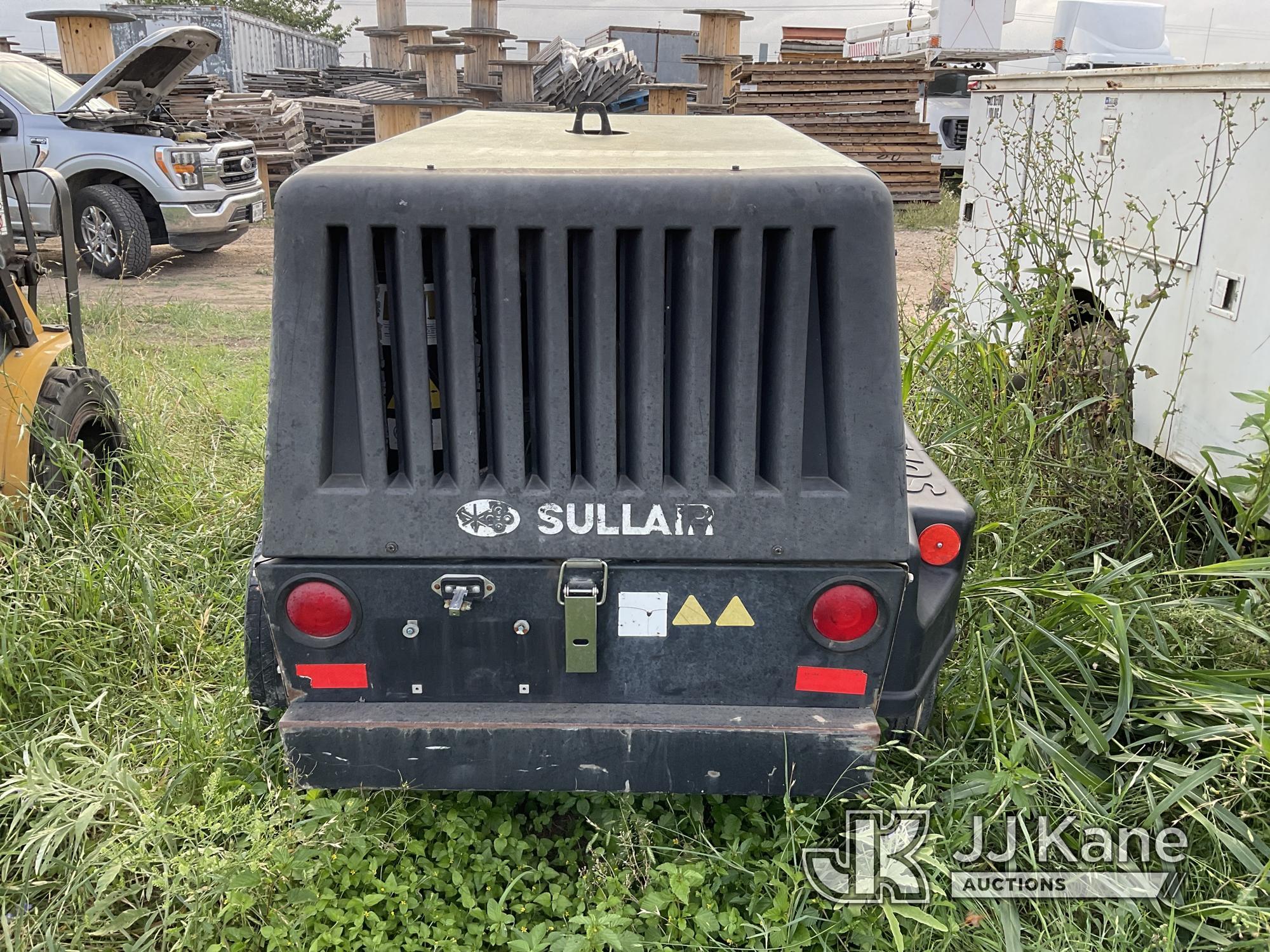 (San Antonio, TX) 2015 Sullair 185 Portable Air Compressor, trailer mtd No Title) (Jump to Start, Ru