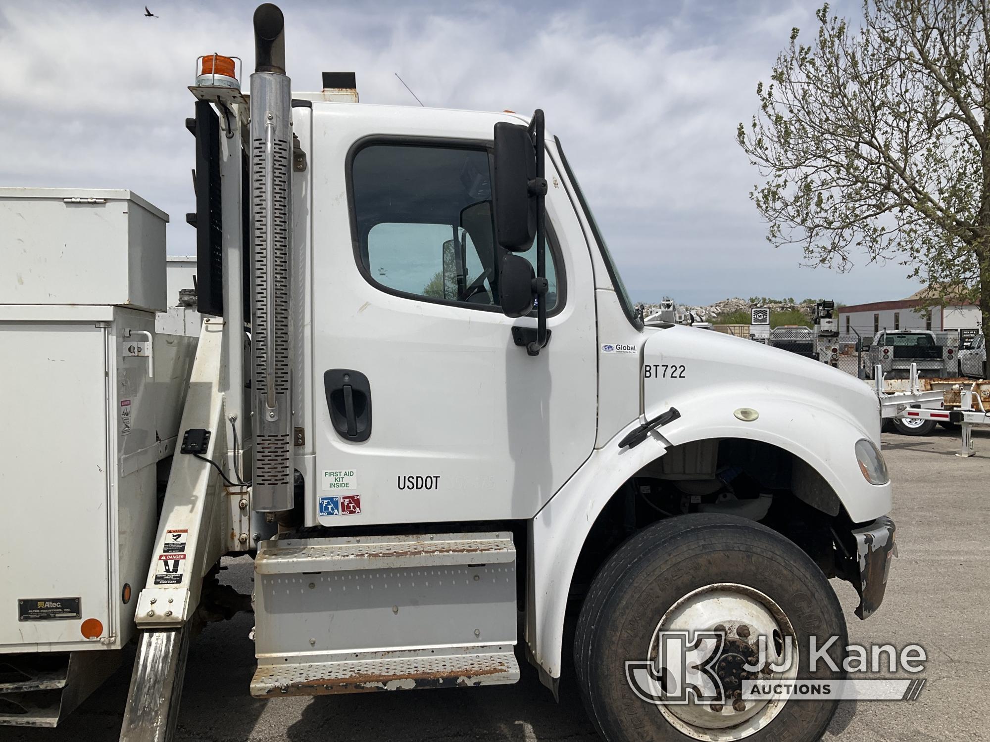 (Kansas City, MO) Altec AA755-MH, Material Handling Bucket Truck rear mounted on 2014 Freightliner M