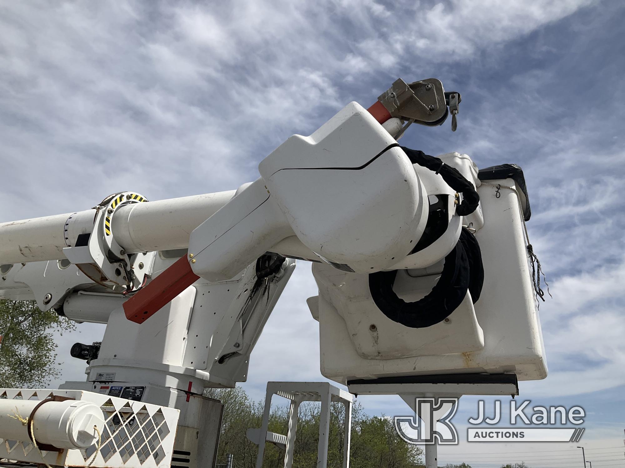 (Kansas City, MO) Altec AA55-MH, Over-Center Material Handling Bucket Truck rear mounted on 2014 Fre