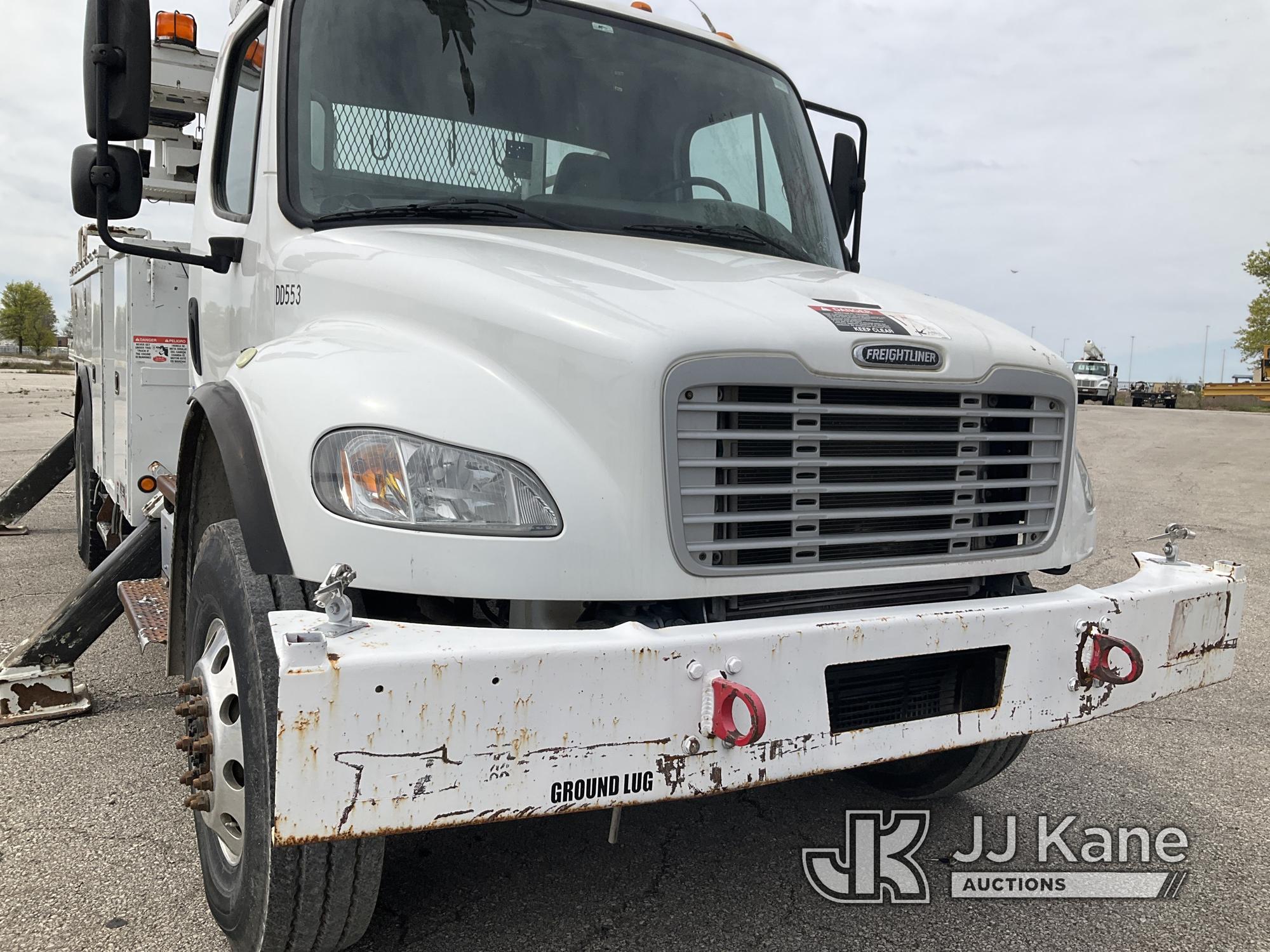 (Kansas City, MO) Altec DC47-TR, Digger Derrick rear mounted on 2013 Freightliner M2 106 4x4 Utility