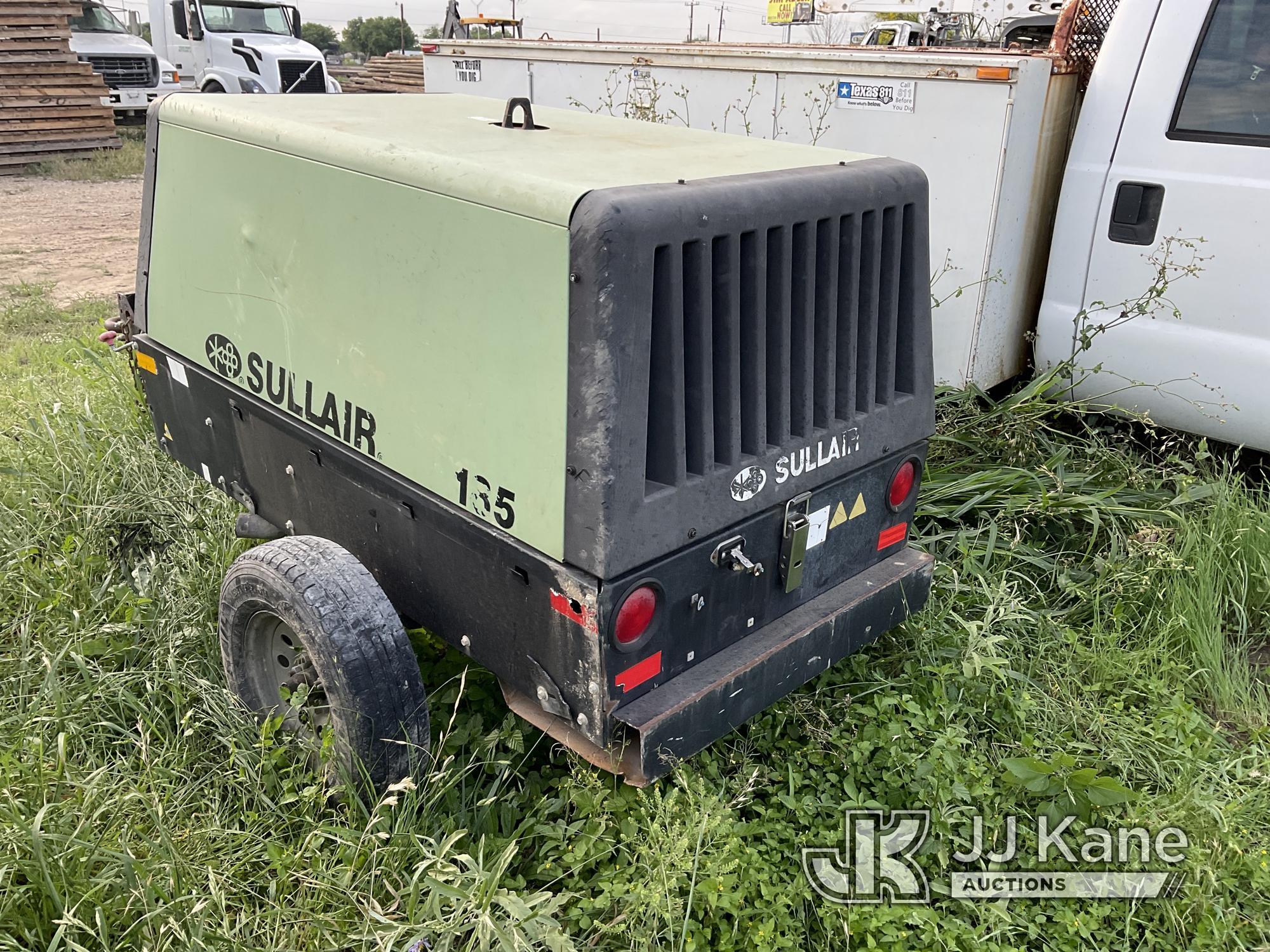 (San Antonio, TX) 2015 Sullair 185 Portable Air Compressor, trailer mtd No Title) (Jump to Start, Ru