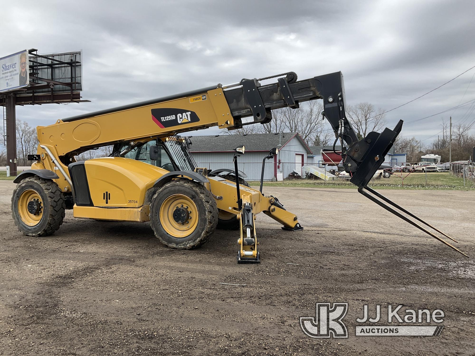 (South Beloit, IL) 2017 Caterpillar TL1255 Rough Terrain Telescopic Boom Forklift Runs, Moves, Opera