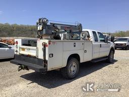 (Smock, PA) 2011 Ford F350 4x4 Extended-Cab Service Truck Runs & Moves, Rust Damage, Crane Condition