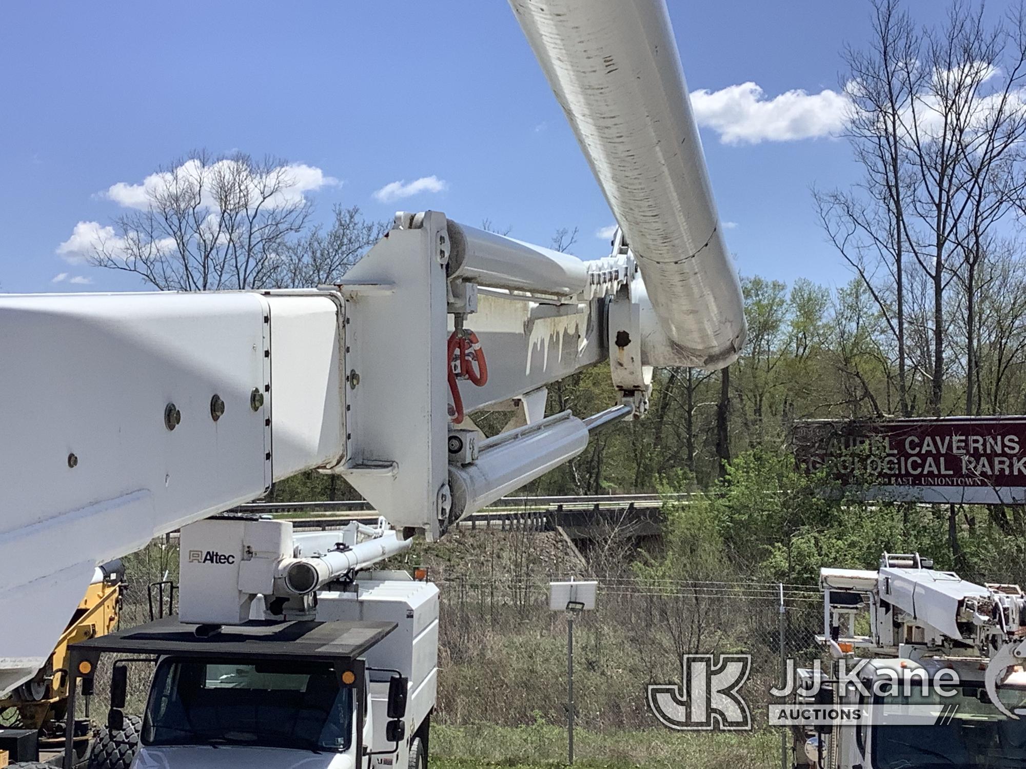 (Smock, PA) Altec LR760-E70, Over-Center Elevator Bucket mounted behind cab on 2015 International 43