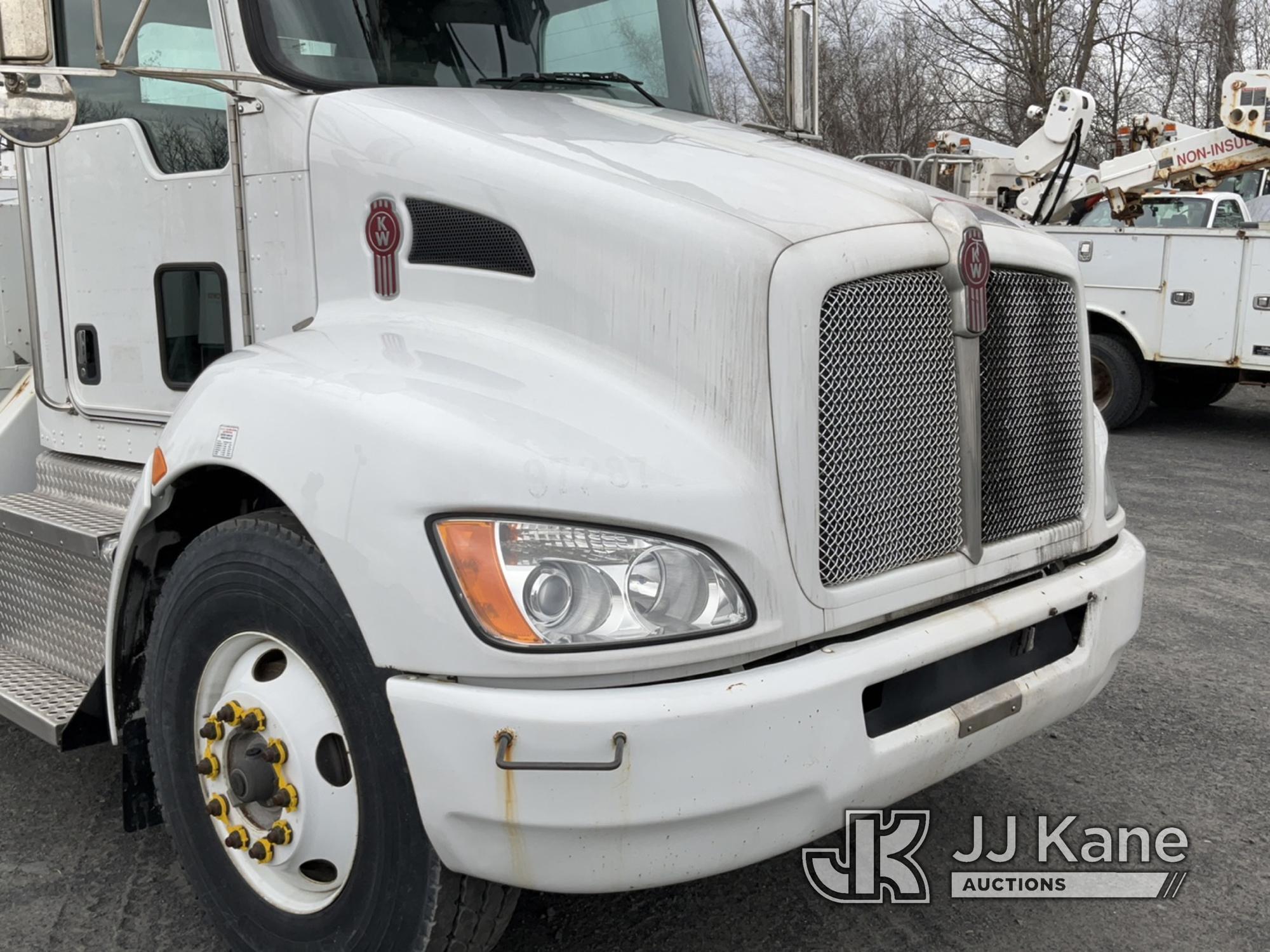 (Plains, PA) Altec DC47-TR, Digger Derrick rear mounted on 2016 Kenworth T370 Utility Truck Runs, Mo