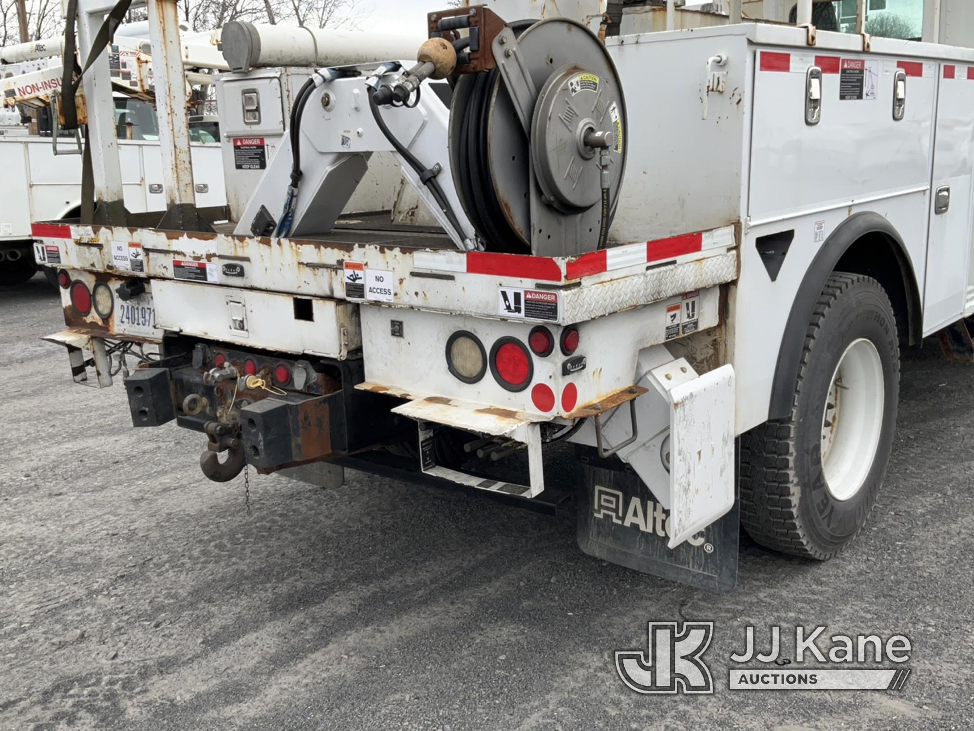 (Plains, PA) Altec DC47-TR, Digger Derrick rear mounted on 2016 Kenworth T370 Utility Truck Runs, Mo