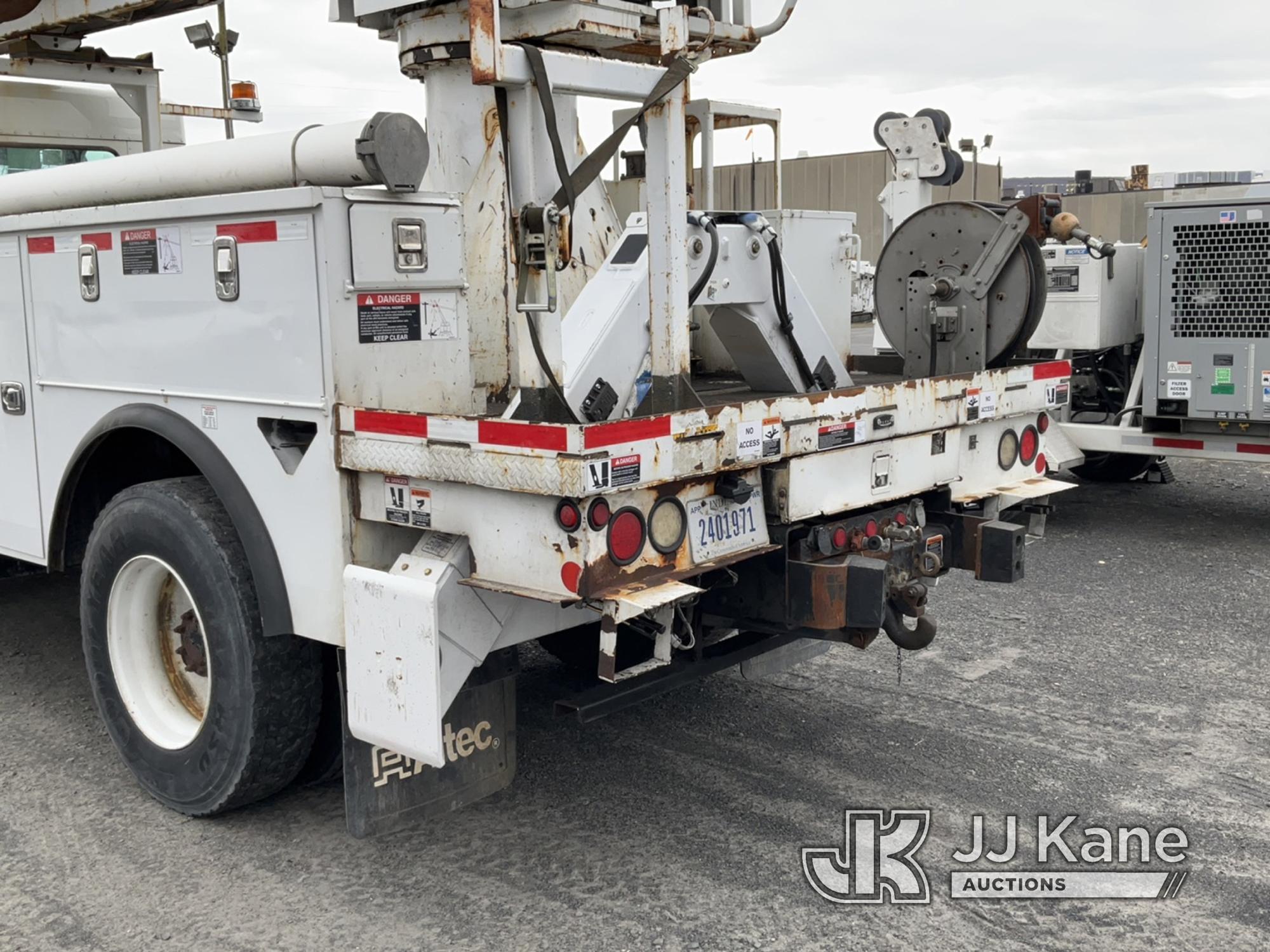 (Plains, PA) Altec DC47-TR, Digger Derrick rear mounted on 2016 Kenworth T370 Utility Truck Runs, Mo