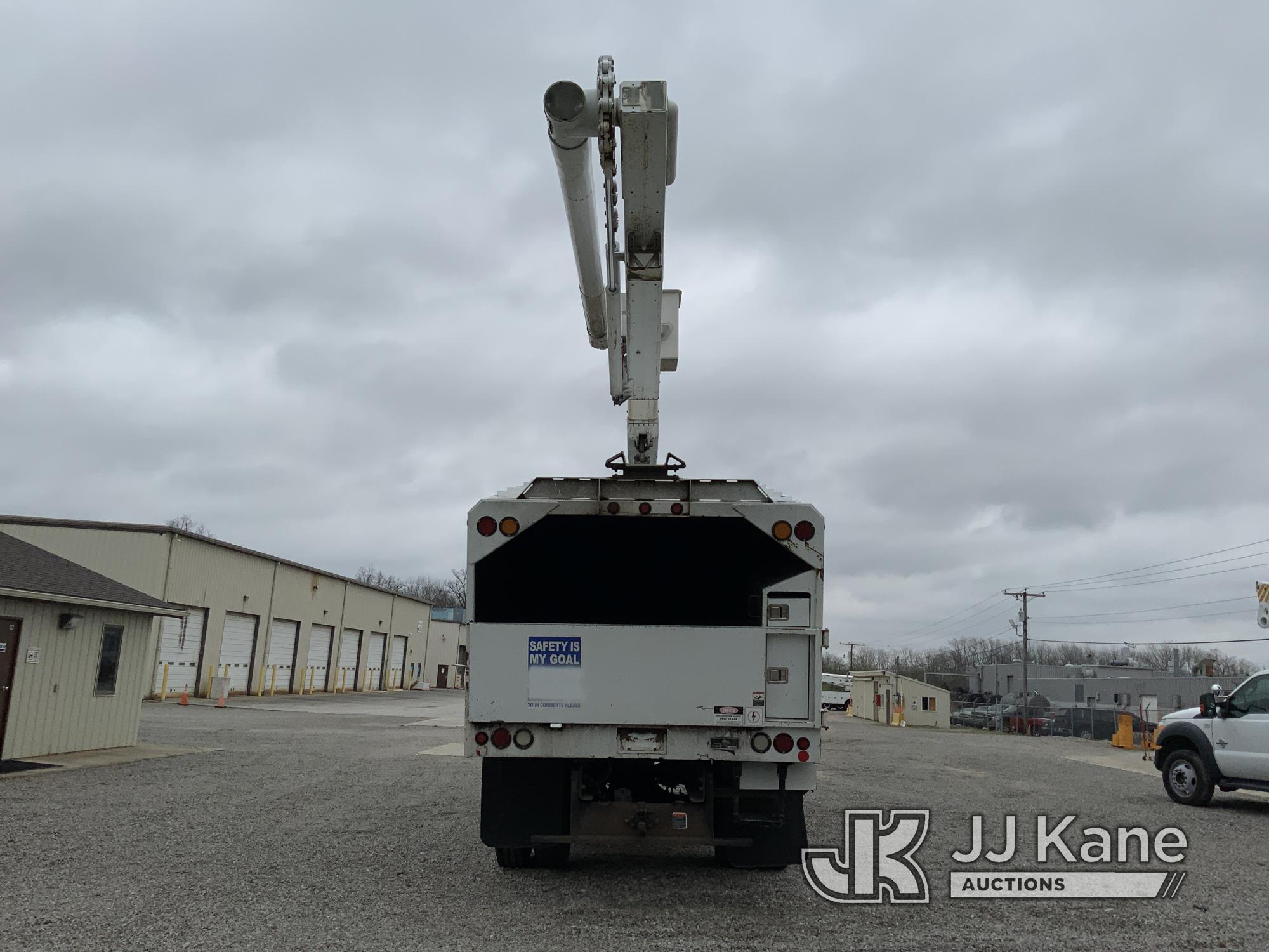 (Fort Wayne, IN) Altec LR756, Over-Center Bucket Truck mounted behind cab on 2015 Ford F750 Chipper