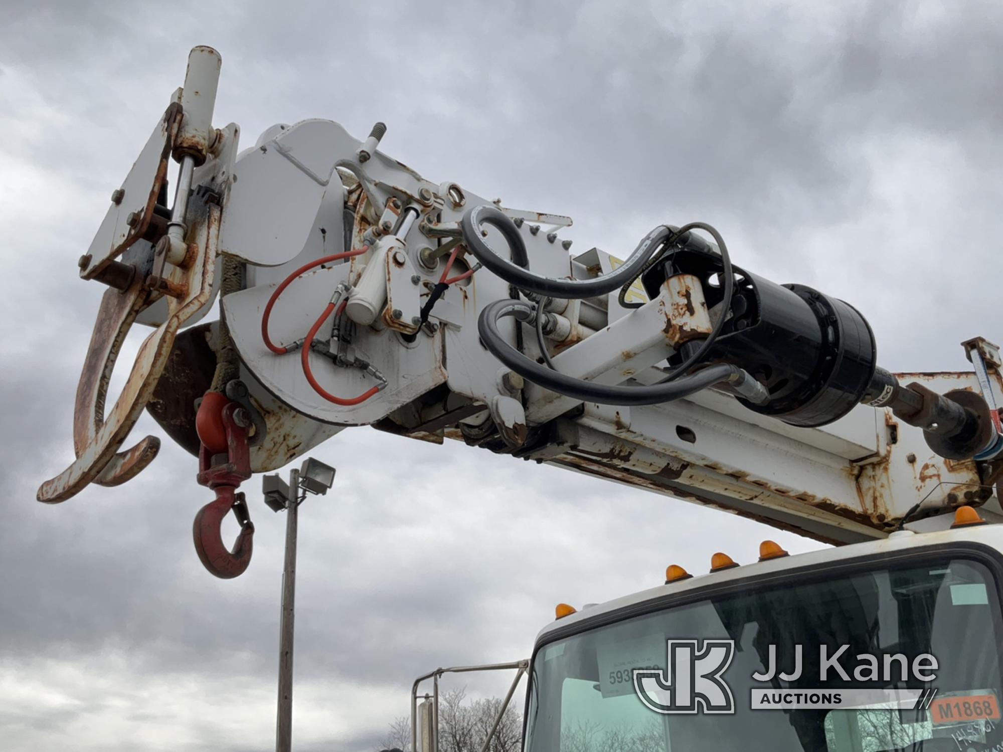 (Plains, PA) Altec DC47-TR, Digger Derrick rear mounted on 2016 Kenworth T370 Utility Truck Runs, Mo