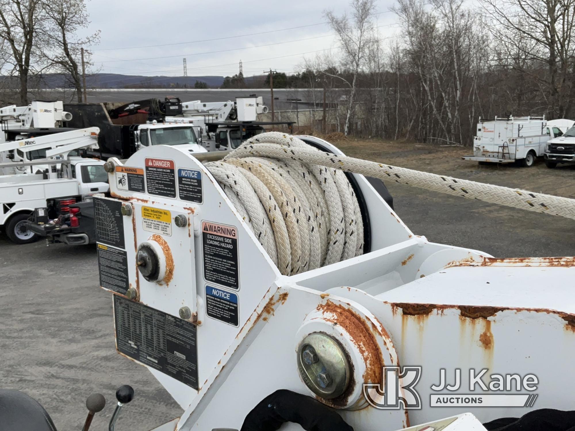 (Plains, PA) Altec DC47-TR, Digger Derrick rear mounted on 2016 Kenworth T370 Utility Truck Runs, Mo