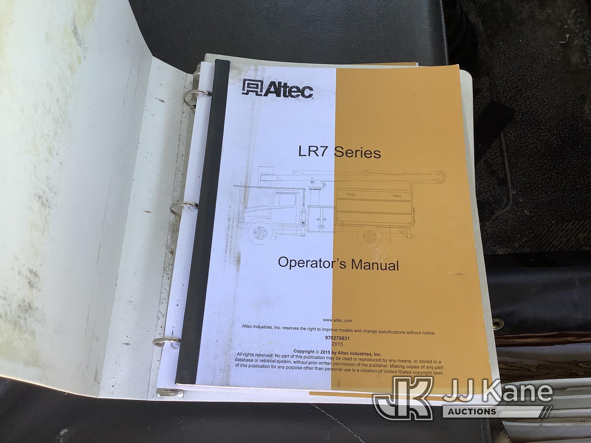 (Smock, PA) Altec LR760-E70, Over-Center Elevator Bucket mounted behind cab on 2015 International 43