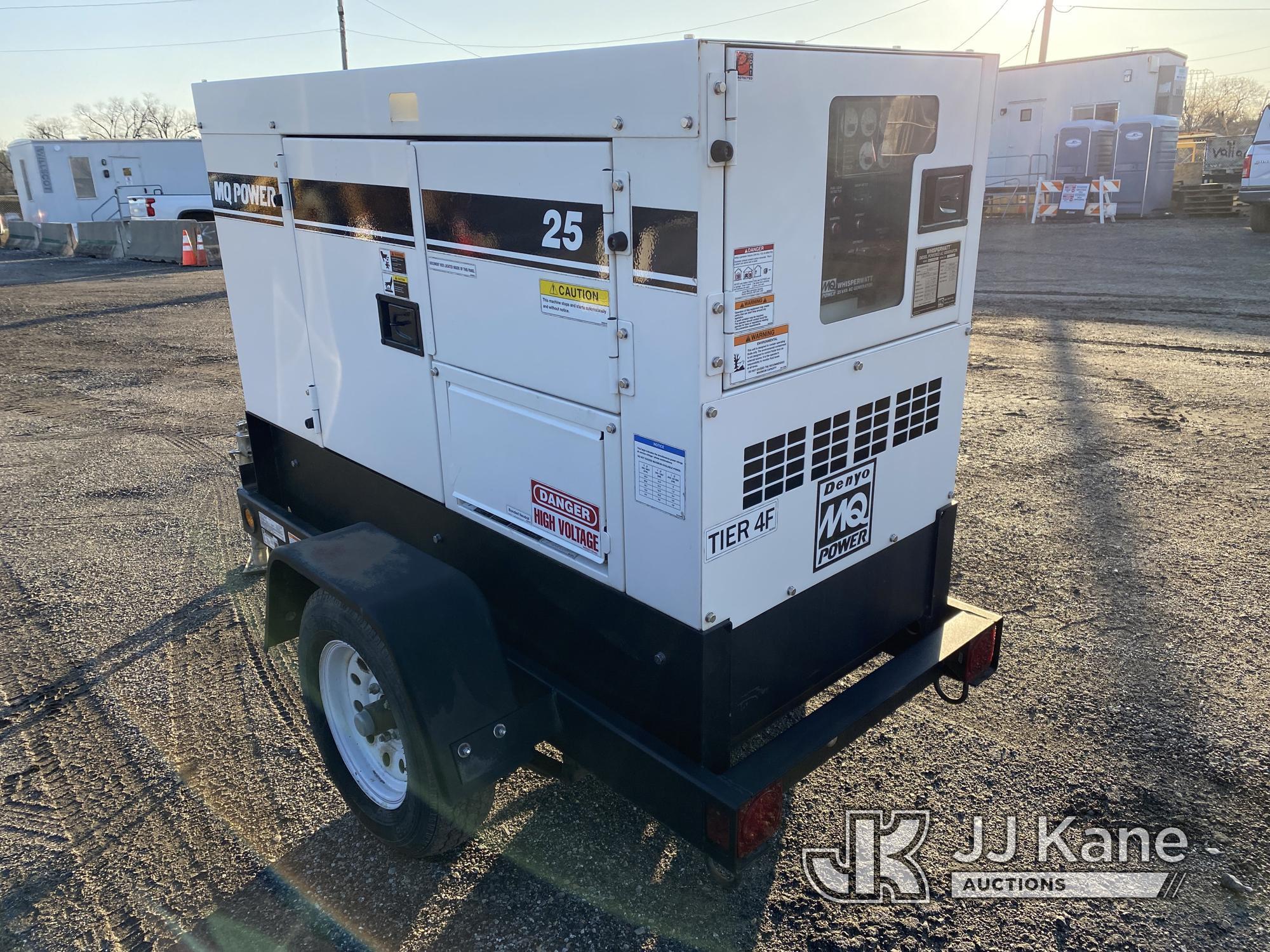 (Plymouth Meeting, PA) 2018 Multiquip Whisperwatt 25 Portable Generator, Trailer Mtd. No Title) Runs