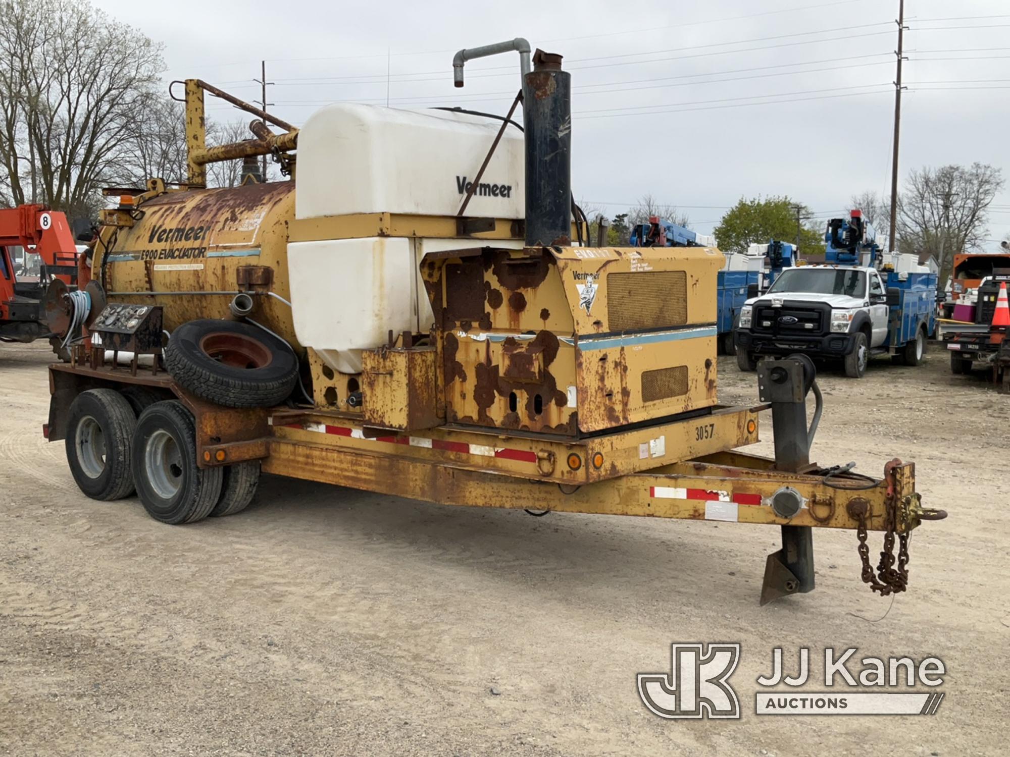 (Charlotte, MI) 2001 Vermeer Corporation E900 Vacuum Excavation Unit Runs, Jump To Start, Tongue Jac