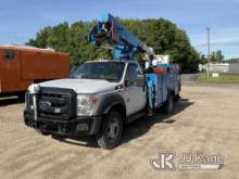 (Charlotte, MI) HiRanger LT38, Articulating & Telescopic Bucket Truck mounted behind cab on 2011 For