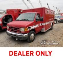 2005 Ford Econoline Ambulance/Rescue Vehicle Runs & Moves, Bad Battery, Stripped of Lights