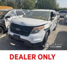 2014 Ford Explorer AWD Police Interceptor Sport Utility Vehicle Not Running, No Key, Wrecked , Missi