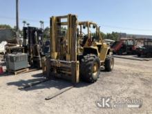 1992 Wiggins WG100WT Hydraulic Rough Terrain Forklift Runs & Operates