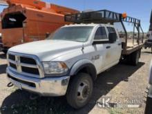 2014 RAM 5500 4x4 Flatbed Truck Runs & Moves) (Check Engine Light On