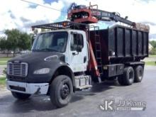 Prentice 2124, Grappleboom Crane mounted behind cab on 2014 Freightliner M2106 Dump Debris Truck Run