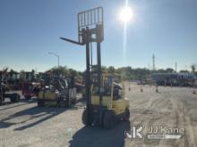 (Plymouth Meeting, PA) Hyster E60XM LPG Solid Tired Forklift Runs & Operates, Controls Stick, Body &