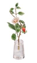 Faberge Style Carved Hardstone Potted Flower