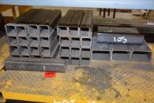 1 Lot of 29 Pieces of 3"x3"x1/2" Square Steel Tube 17" Length and 4 Pieces of 6"x4" Rectangular Stee