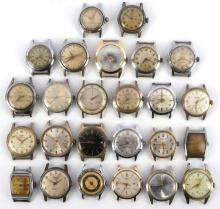 LOT OF 25 VINTAGE & OLDER ASSORTED WATCH MOVEMENTS