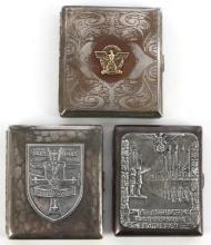 3 GERMAN WWII THIRD REICH CIGARETTE CASE LOT